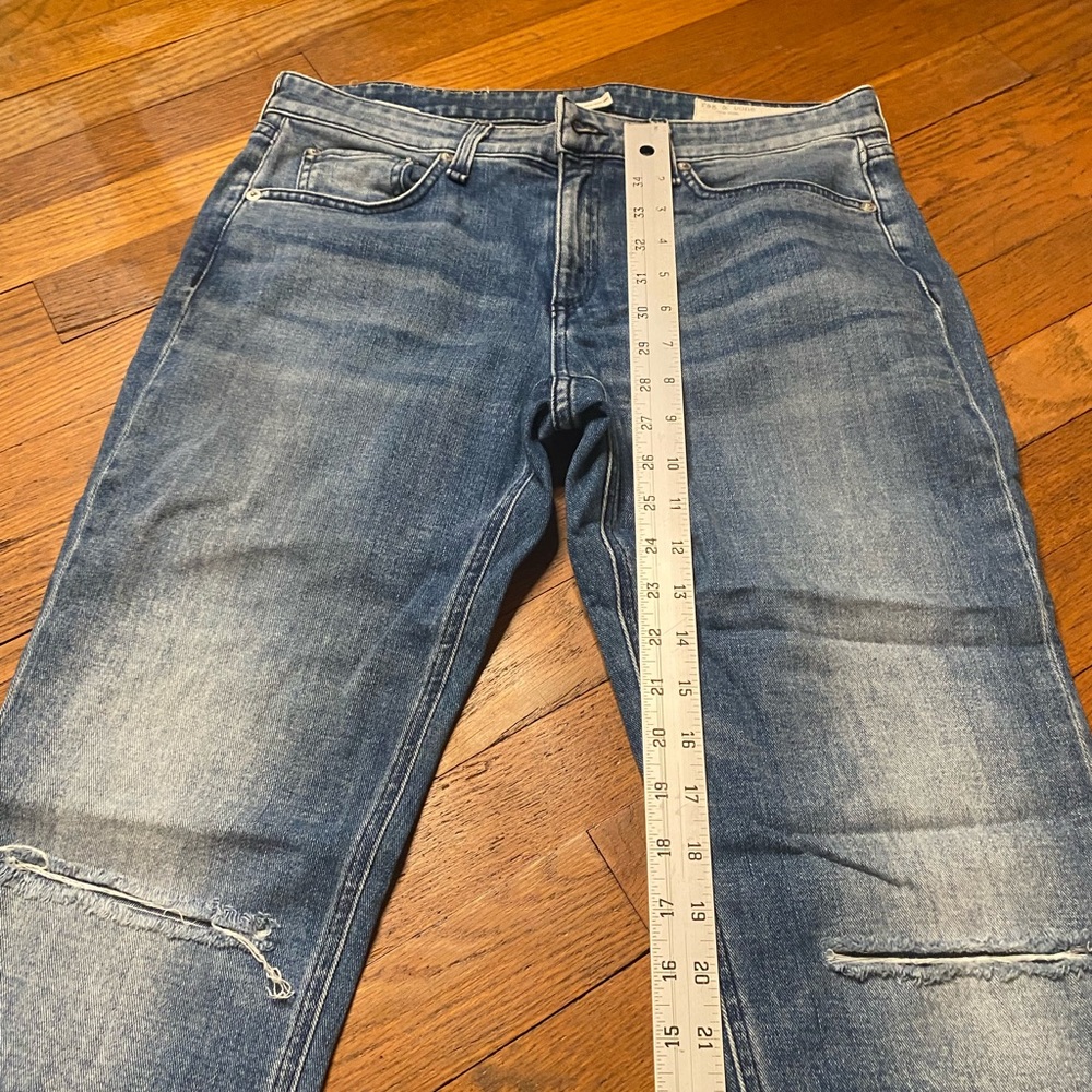 Rag & Bone Distressed Raw Hem Ankle Jeans Size 28 - Picture 7 of 11